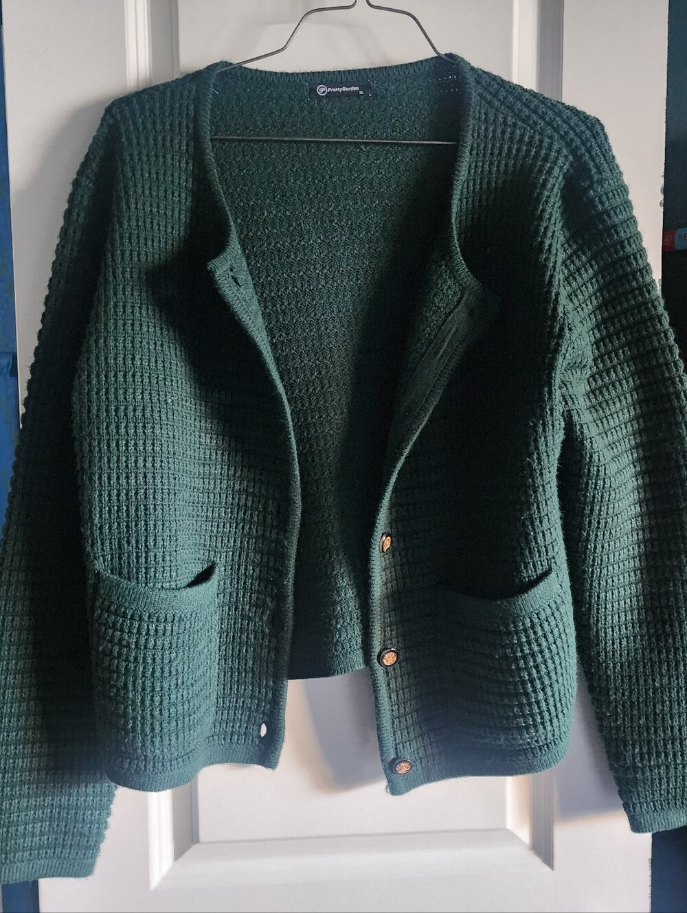 PrettyGarden XL Knit Emerald Green Cardigan Sweater